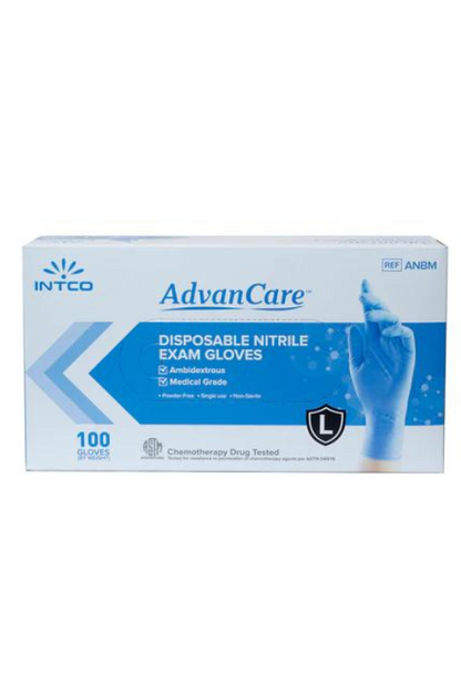 Intco Advancare Nitrile Examination Gloves (100 Gloves/Box)